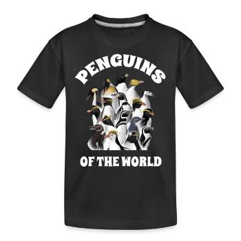 Penguins, Penguins, Penguin lovers - Kids' Premium Organic T-Shirt - black - Front