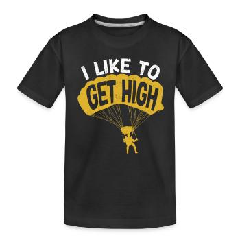 Je veux faire du parachutisme - T-shirt bio Premium Enfant - noir - Devant