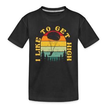 Parachutiste Parachute J’aime me défoncer - T-shirt bio Premium Enfant - noir - Devant