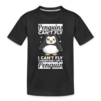 Les pingouins ne peuvent pas voler Je suis un pingouin - T-shirt bio Premium Enfant - noir - Devant