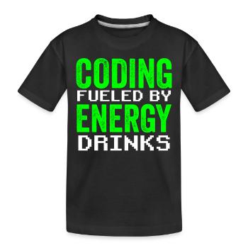 Programmieren Mit Energydrinks Coder Code Coding - Kinder Premium Bio T-Shirt - Schwarz - Vorne