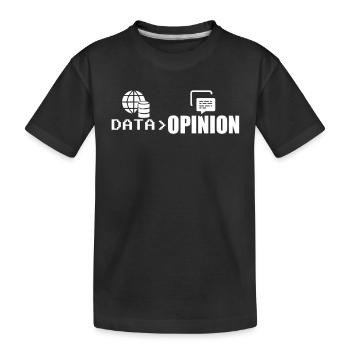Data > Opinion Coder Programmierer Coding Code - Kinder Premium Bio T-Shirt - Schwarz - Vorne