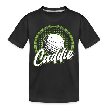Caddie Golfer Golfen Golf profession - Kids' Premium Organic T-Shirt - black - Front