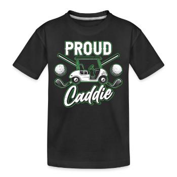 Proud Caddie Golfer Profession Golfing Golf - Kids' Premium Organic T-Shirt - black - Front