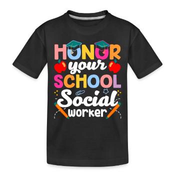 Honorez votre école Travailleur social en travail social scolaire - T-shirt bio Premium Enfant - noir - Devant