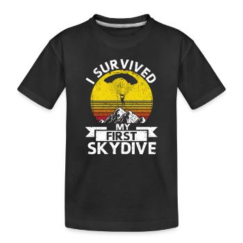 Parachutisme Drôle de parachutisme J’ai mon - T-shirt bio Premium Enfant - noir - Devant