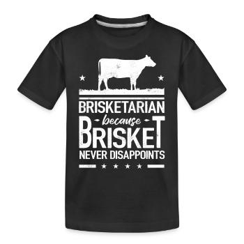 Brisketarian, Brisket, Räucherfleisch, BBQ - Kinder Premium Bio T-Shirt - Schwarz - Vorne