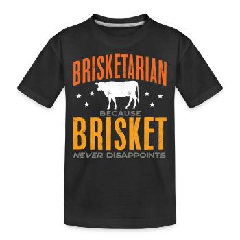 Brisketarian, Brisket, Smoked meat, BBQ - Kids' Premium Organic T-Shirt - black - Front