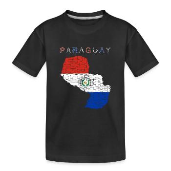 Paraguay Karte Flagge - Kinder Premium Bio T-Shirt - Schwarz - Vorne