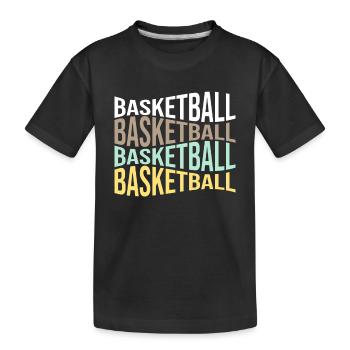 Basketball - Kinder Premium Bio T-Shirt - Schwarz - Vorne