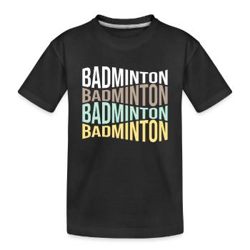 Badminton - Kinder Premium Bio T-Shirt - Schwarz - Vorne