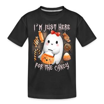 Halloween funny kawaii spirit, saying - Kids' Premium Organic T-Shirt - black - Front