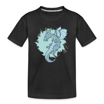 Dragon dans l’air Fantaisie Fable animale - T-shirt bio Premium Enfant - noir - Devant