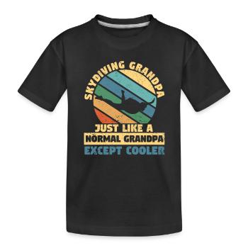 Skydiving grandfather skydiver - Kids' Premium Organic T-Shirt - black - Front