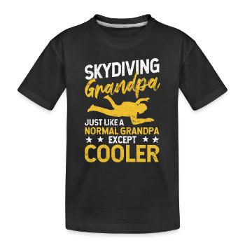 Fallschirmspringen Opa Fallschirmspringer - Kinder Premium Bio T-Shirt - Schwarz - Vorne