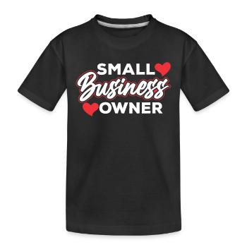 Small Business Owner Founder CEO - Kids' Premium Organic T-Shirt - black - Front