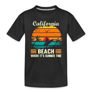California Beach - Kids' Premium Organic T-Shirt - black - Front