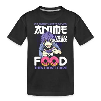 Anime Video Games Or Food - Kinder Premium Bio T-Shirt - Schwarz - Vorne