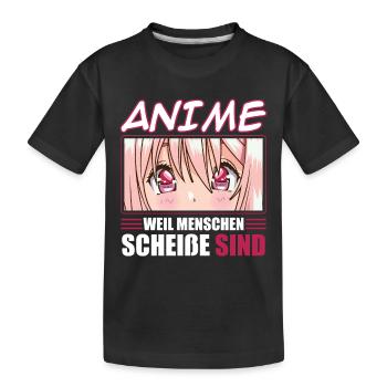 Anime parce que les gens sont nuls - T-shirt bio Premium Enfant - noir - Devant