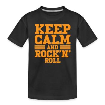 Keep Calm and Rock and Roll - Kinder Premium Bio T-Shirt - Schwarz - Vorne