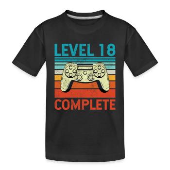 Level 18 Complete - Kinder Premium Bio T-Shirt - Schwarz - Vorne