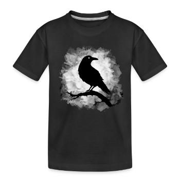 Raven Crow Moonlight Gloomy - Kids' Premium Organic T-Shirt - black - Front
