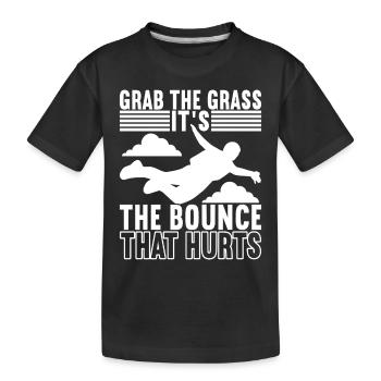 Parachute Parachutist - Kids' Premium Organic T-Shirt - black - Front