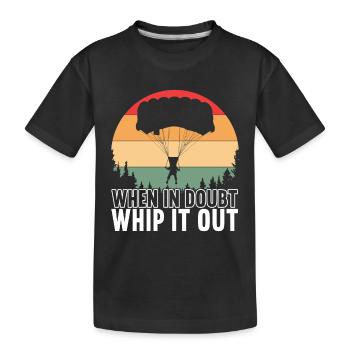 Parachute Parachutist - Kids' Premium Organic T-Shirt - black - Front