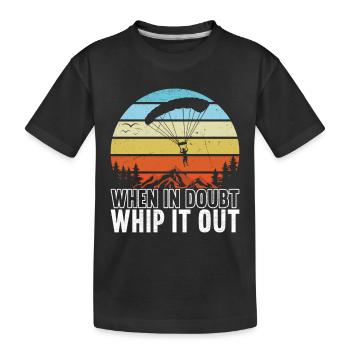 Parachute Parachutist - Kids' Premium Organic T-Shirt - black - Front