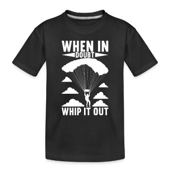 Parachute Parachutist - Kids' Premium Organic T-Shirt - black - Front