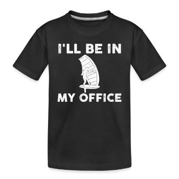 Funny Wing Foiling Gift - Kids' Premium Organic T-Shirt - black - Front