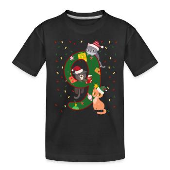 9 Years Old Children Christmas Gift Cute - Kids' Premium Organic T-Shirt - black - Front