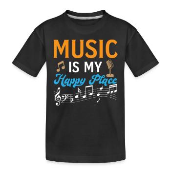 Guitariste - Music Is My Happy Place - T-shirt bio Premium Enfant - noir - Devant