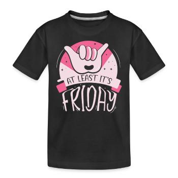 Wenigstens Ist Es Freitag Endlich Sarkastisch - Kinder Premium Bio T-Shirt - Schwarz - Vorne