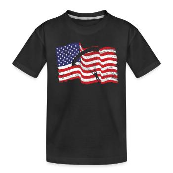 Parachutiste américain saut en parachute - T-shirt bio Premium Enfant - noir - Devant