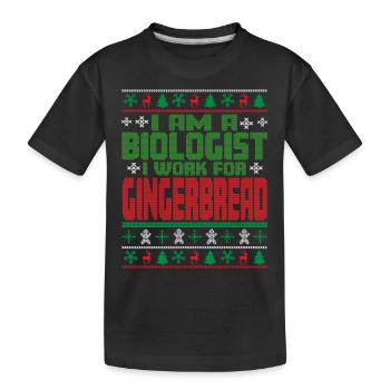 Biologist Christmas Saying - Kids' Premium Organic T-Shirt - black - Front
