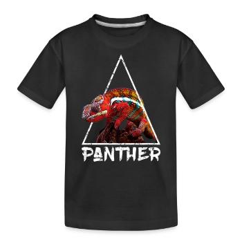 Panther Chameleon Distressed Geometric - Kids' Premium Organic T-Shirt - black - Front