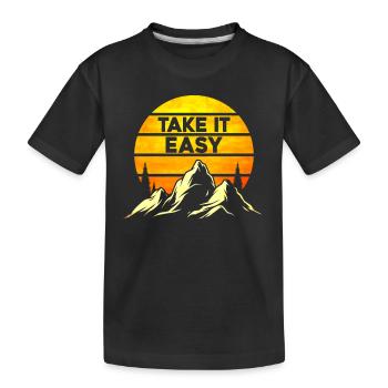 Take It Easy Camping - Kinder Premium Bio T-Shirt - Schwarz - Vorne