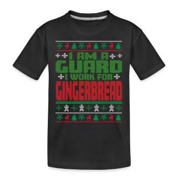 Security guard Christmas saying - Kids' Premium Organic T-Shirt - black - Front
