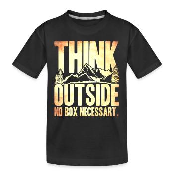 Think Outside No Necessary - Kids' Premium Organic T-Shirt - black - Front