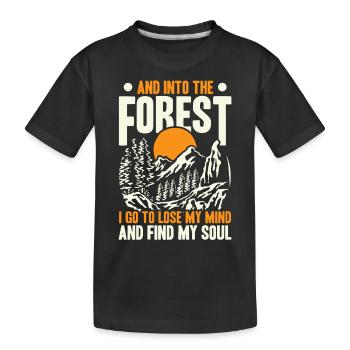 Dans la forêt, je vais perdre la tête et trouver mon - T-shirt bio Premium Enfant - noir - Devant