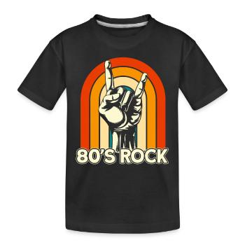 Vintage Retro 80s Rock Pommesgabel - Kinder Premium Bio T-Shirt - Schwarz - Vorne