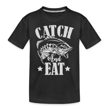 Catch Fish - Kinder Premium Bio T-Shirt - Schwarz - Vorne