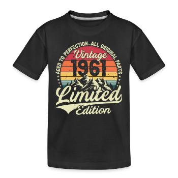 Jubiläum 1961 Jahrgang Jahrgang 1961 Jahrgang am besten - Kinder Premium Bio T-Shirt - Schwarz - Vorne