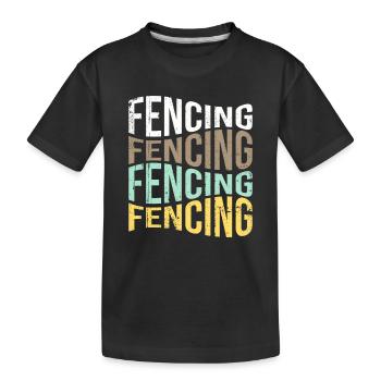 Fencing - Kids' Premium Organic T-Shirt - black - Front