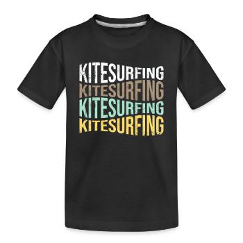 Kite Surfing - Kids' Premium Organic T-Shirt - black - Front