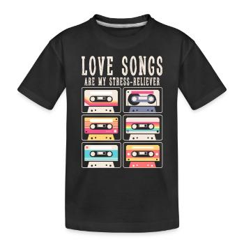 Les chansons d’amour sont mon anti-stress - T-shirt bio Premium Enfant - noir - Devant