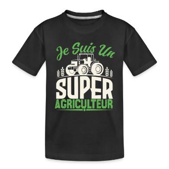 Je suis un super agriculteur. Cadeau agriculteur. - T-shirt bio Premium Enfant - noir - Devant