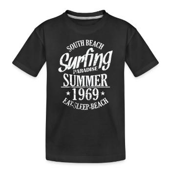 South Beach Surfing Paradise Été 1969 Surf - T-shirt bio Premium Enfant - noir - Devant