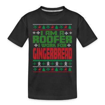 Roofer Christmas Saying - Kids' Premium Organic T-Shirt - black - Front